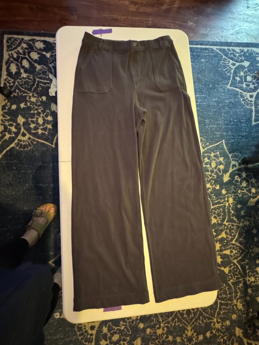 Rae Mode - Flared Faux Button Leggings - Charcoal - 1XL